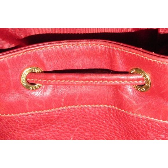 Gucci Xl Bucket Bag W Pebbled Drawstring W Smooth Trim True Red gold Accents L - Picture 4 of 12